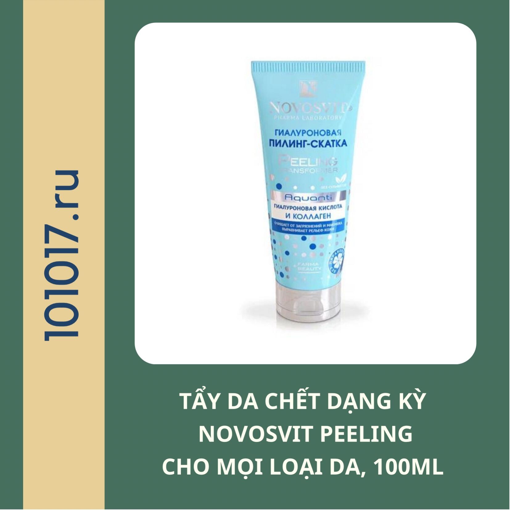 Tẩy da chết dạng kỳ novosvit peeling transformer chứa axid hyaluronic và collagen