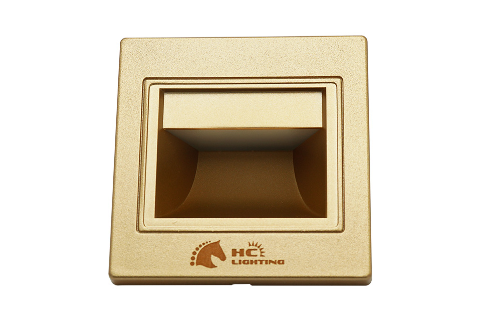 Đèn âm cầu thang CẢM ỨNG 1,5W mặt vàng/trắng - Đèn âm tường, bậc cầu thang ánh sáng trung tính HC LIGHTING