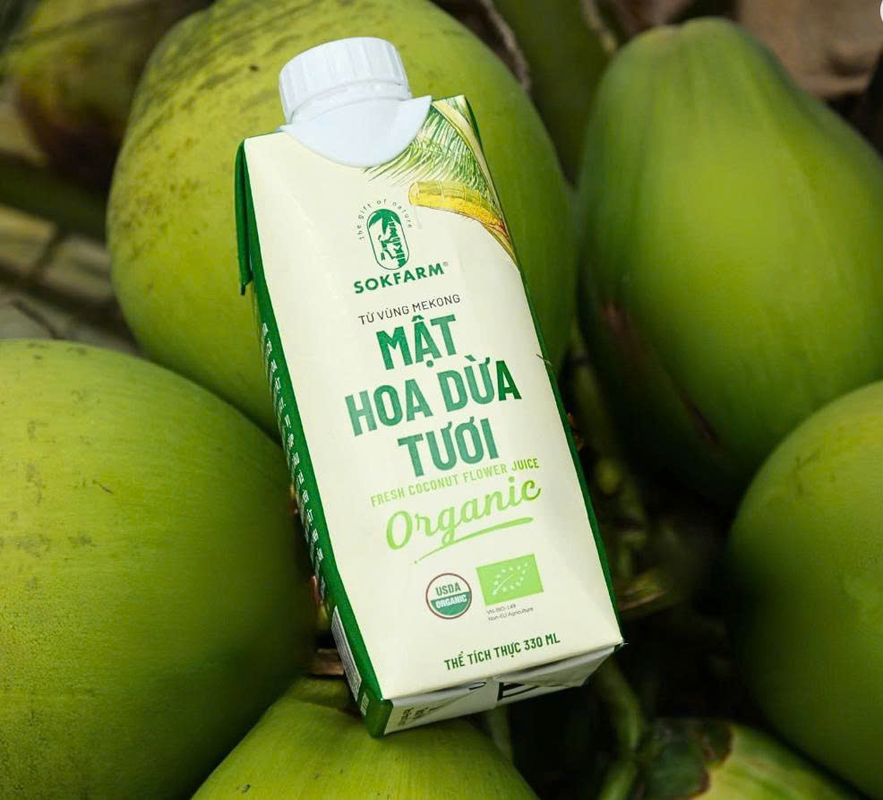 [Sokfarm] Sterilized Pure Fresh Coconut Flower Juice 330ml - Trà Vinh Specialty - 100% Fesh Coconut Flower Juice - 100% Pure - Organic Energy Replenish Electrolytes - No Sugar - Low Gi - Naturally Sweet - Pure Agriculture