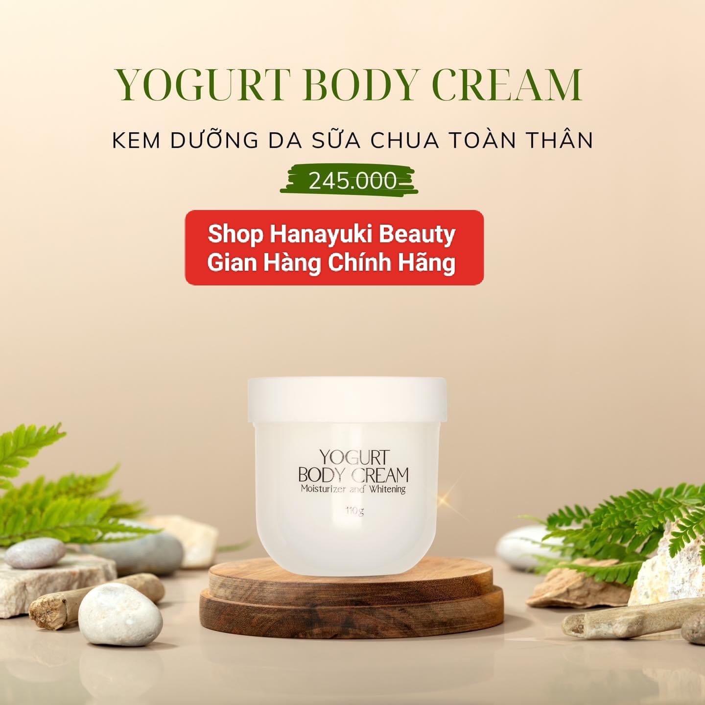 [TẶNG QUÀ + GIẢM VOUCHER 8%] [Chính hãng Hanayuki-Date 2026] KEM SỮA CHUA DƯỠNG TRẮNG DA TOÀN THÂN HANAYUKI- HANAYUKI YOGURT BODY CREAM