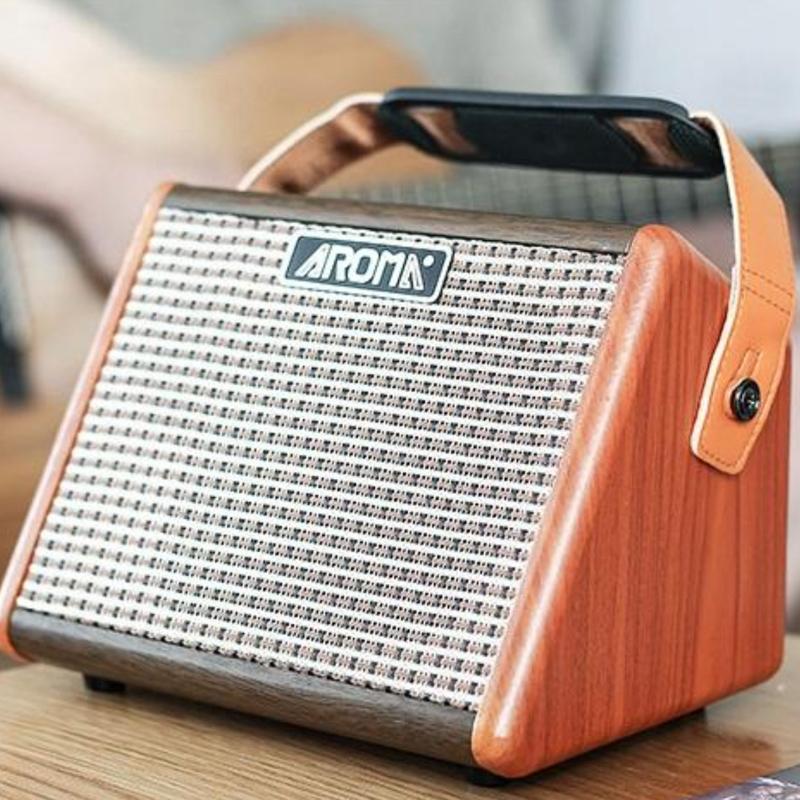Ampli Đàn Acoustic Guitar Aroma AG-15A kết nối Bluetooth - Pin sạc Lithium
