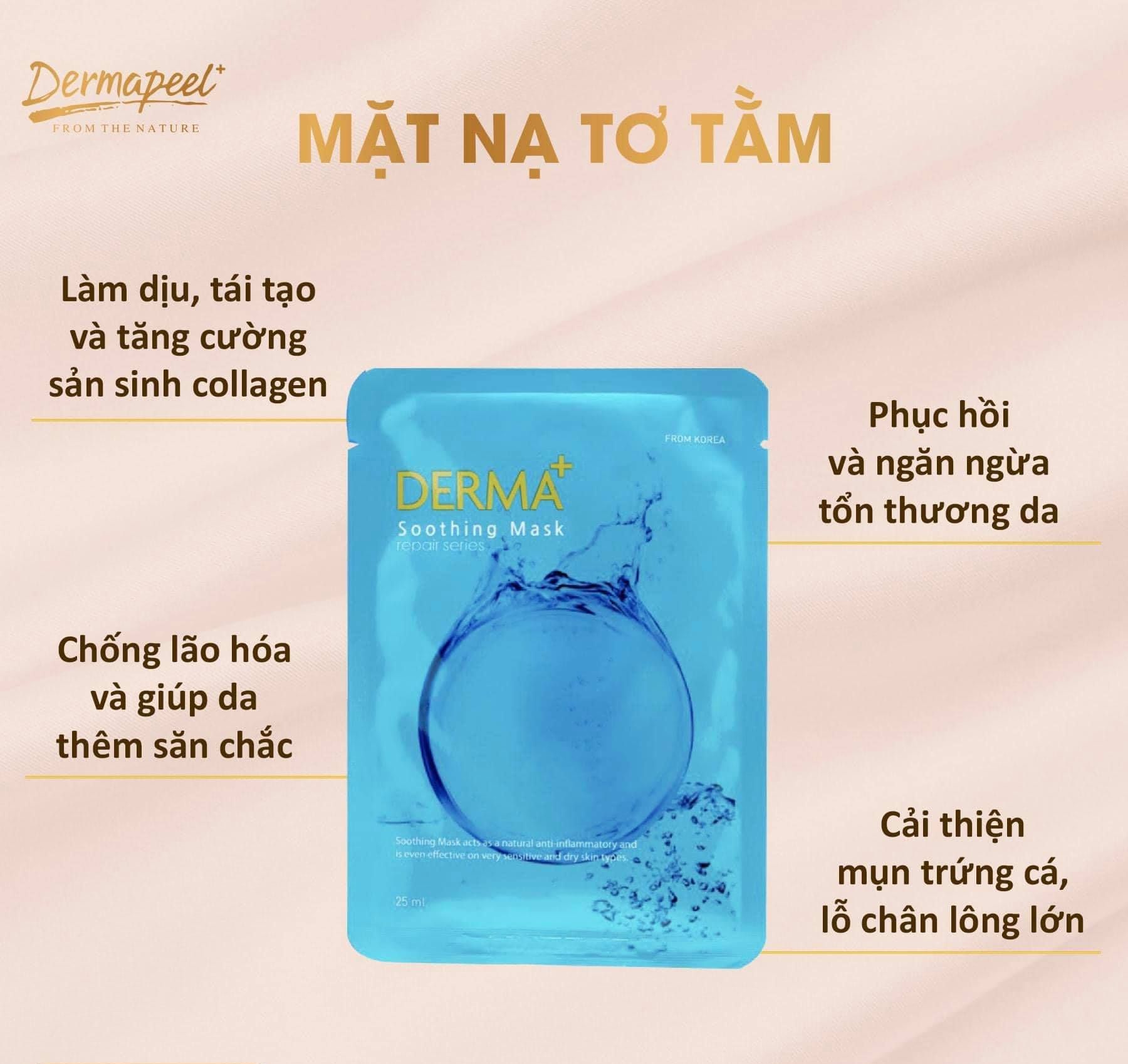 Mặt nạ chỉ tơ tằm dermapeel+ – cấp ẩm - làm dịu sau 20p sử dụng - công nghệ đột phá mới