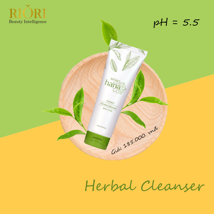 Sữa Rửa Mặt Dạng Gel RIORI - Sữa rửa mặt thảo mộc - Herbal Cleanser 120g, sạch sâu, dịu nhẹ, phù hợp da nhạy cảm