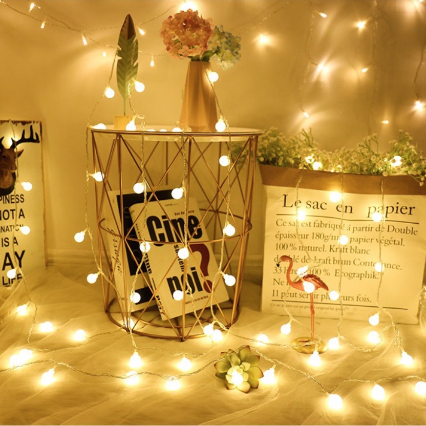 [Dùng cổng USB] Đèn LED Trang Trí Bóng Tròn Cherry Ball Sử Dụng Cổng USB 5v dùng Trang Trí Phòng ngủ, Phòng khách, Sân vườn, Ngoài trời, Nhà Cửa, Noel, Lễ Tết | Kyto Shop