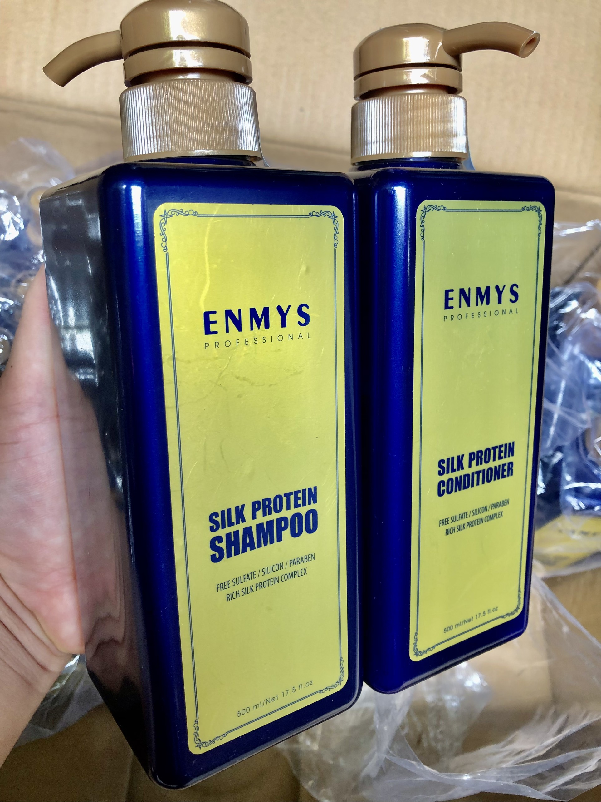 [Hàng Tốt]Bộ Dầu Gội - Dầu Xả Phục hồi tóc ENMYS Silk Protein - Hàng Công Ty - Tem Chính Hãng