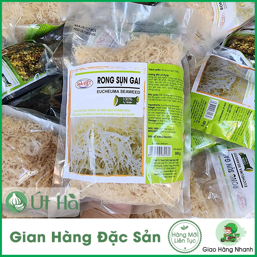 Rong Sụn Gai Muối SeA-Viet Bịch 500gr 100% Tự Nhiên Giòn Ngon - Út Hà Đặc Sản