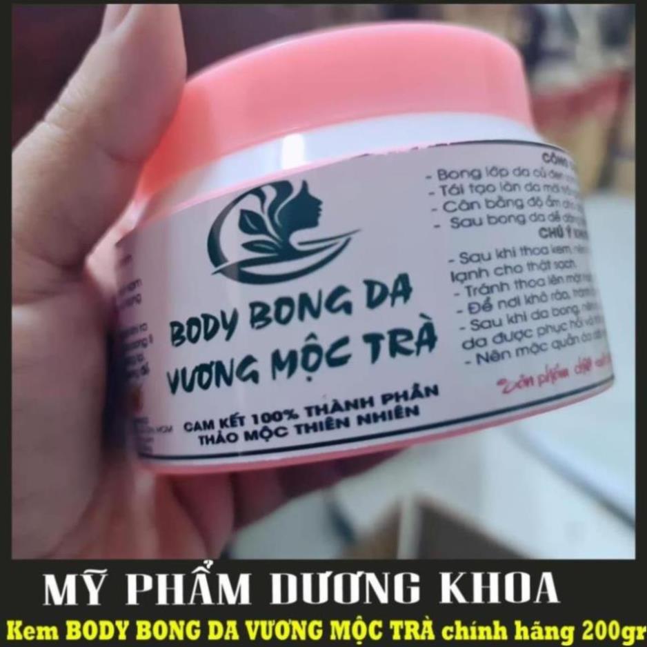 Kem bong da tái tạo body vương mộc trà 200gr - tái sinh da body không gây hại cực trắng hồng - kem bong da vương mộc trà
