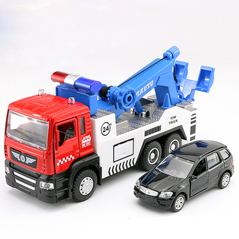 Đồ chơi xe cứu hộ ô tô  KAVY gồm 2 xe kim loại có nhạc và đèn các chi tiết tháo mở được