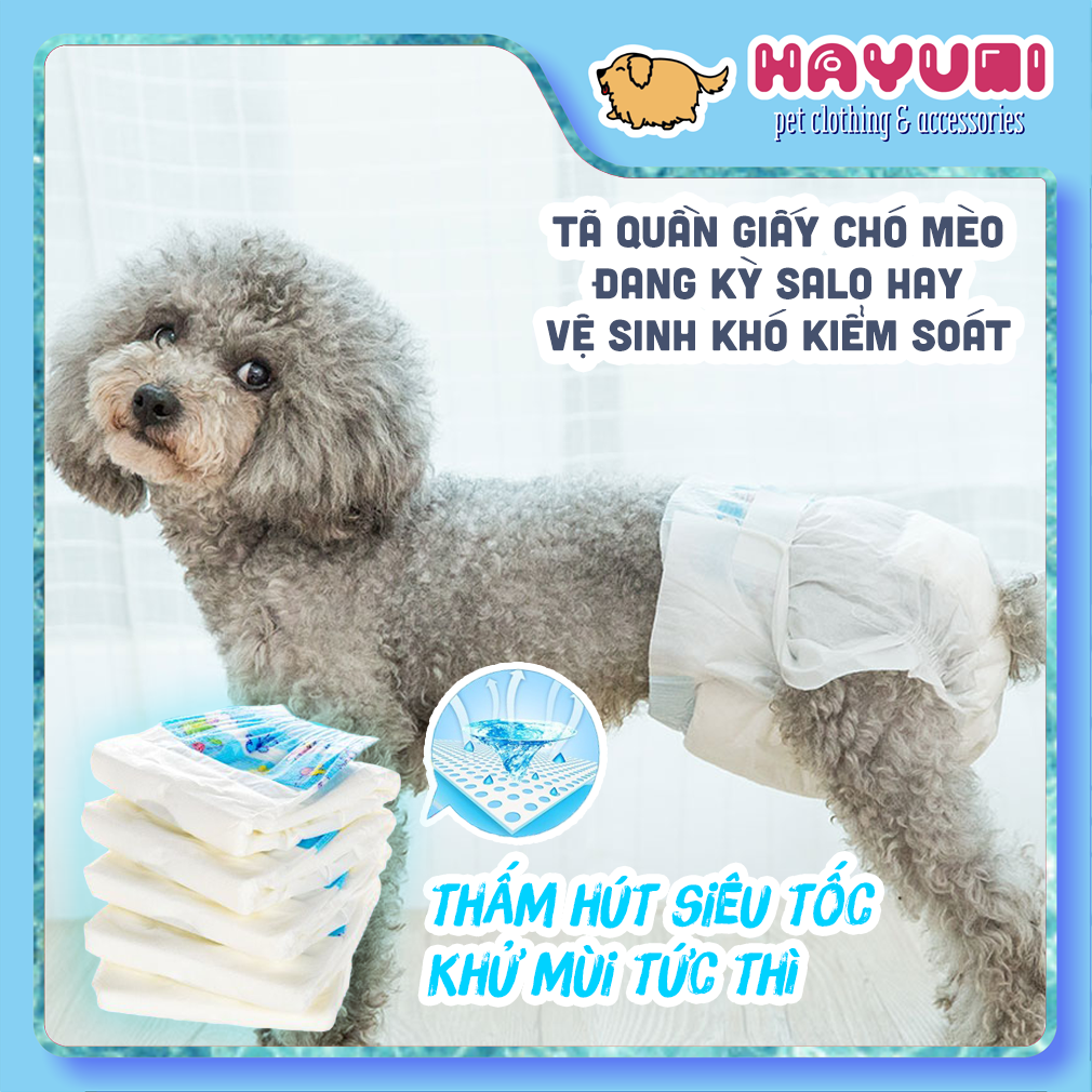 [2 CÁI - SIZE S] TÃ QUẦN (BỈM) CHO CHÓ MÈO kỳ kinh salo, vệ sinh khó kiểm soát - MADDIE PETSTORE