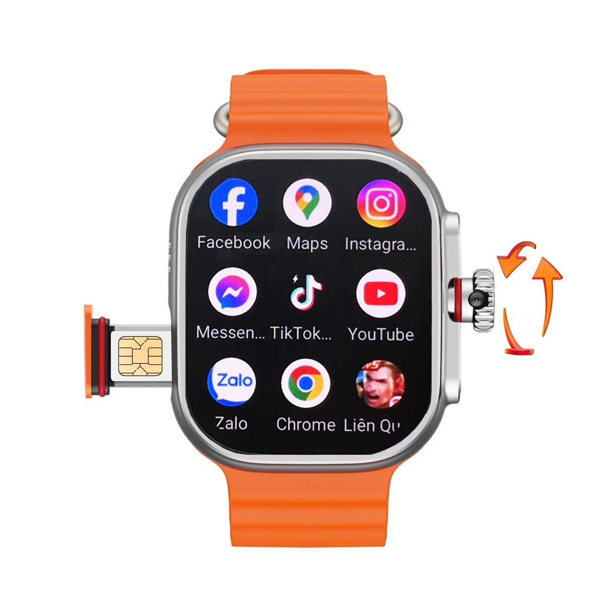 Đồng hồ thông minh S10 Ultra 5g Ram 4GB/64GB lắp sim nghe gọi, màn hình Super Amoled, tải mọi game, Mạng xh, camera 180 độ, cảm ứng đa điểm, pin 1300mah Smartwatch - Tặng 1 dây thép bạc/đen, 1 dây sili đen, 1 dán màn, 1 ốp bạc, 1 củ sạc