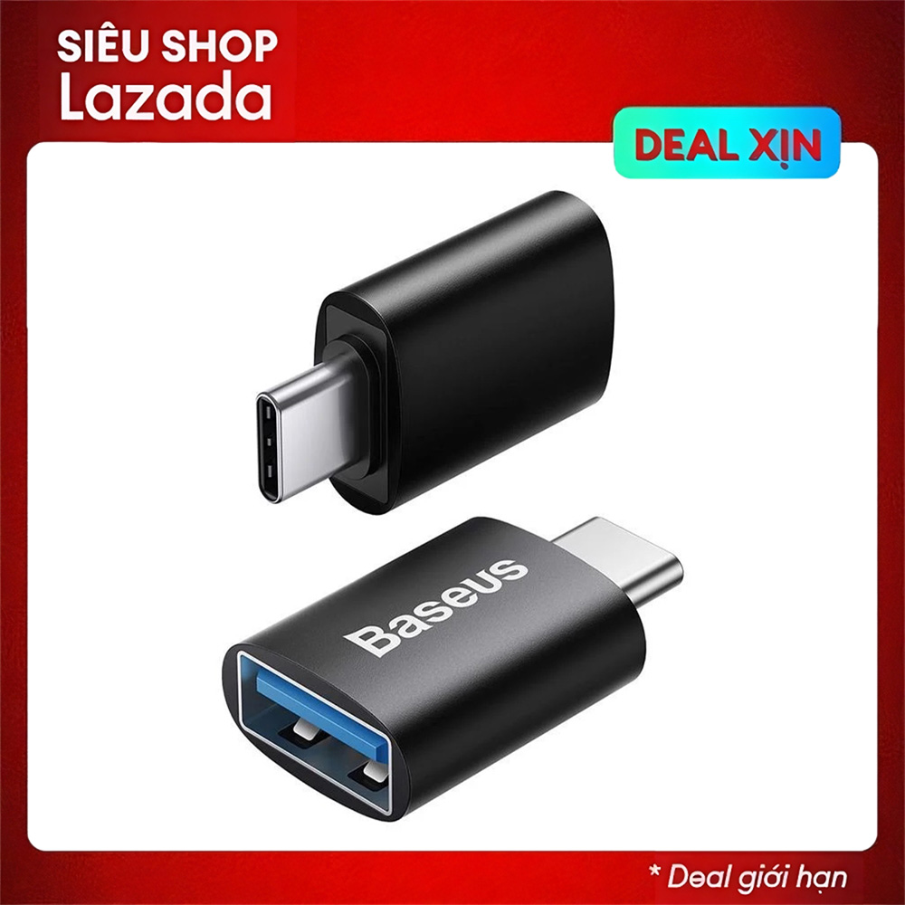 Đầu chuyển otg cao cấp baseus typec to usb-a lvl002