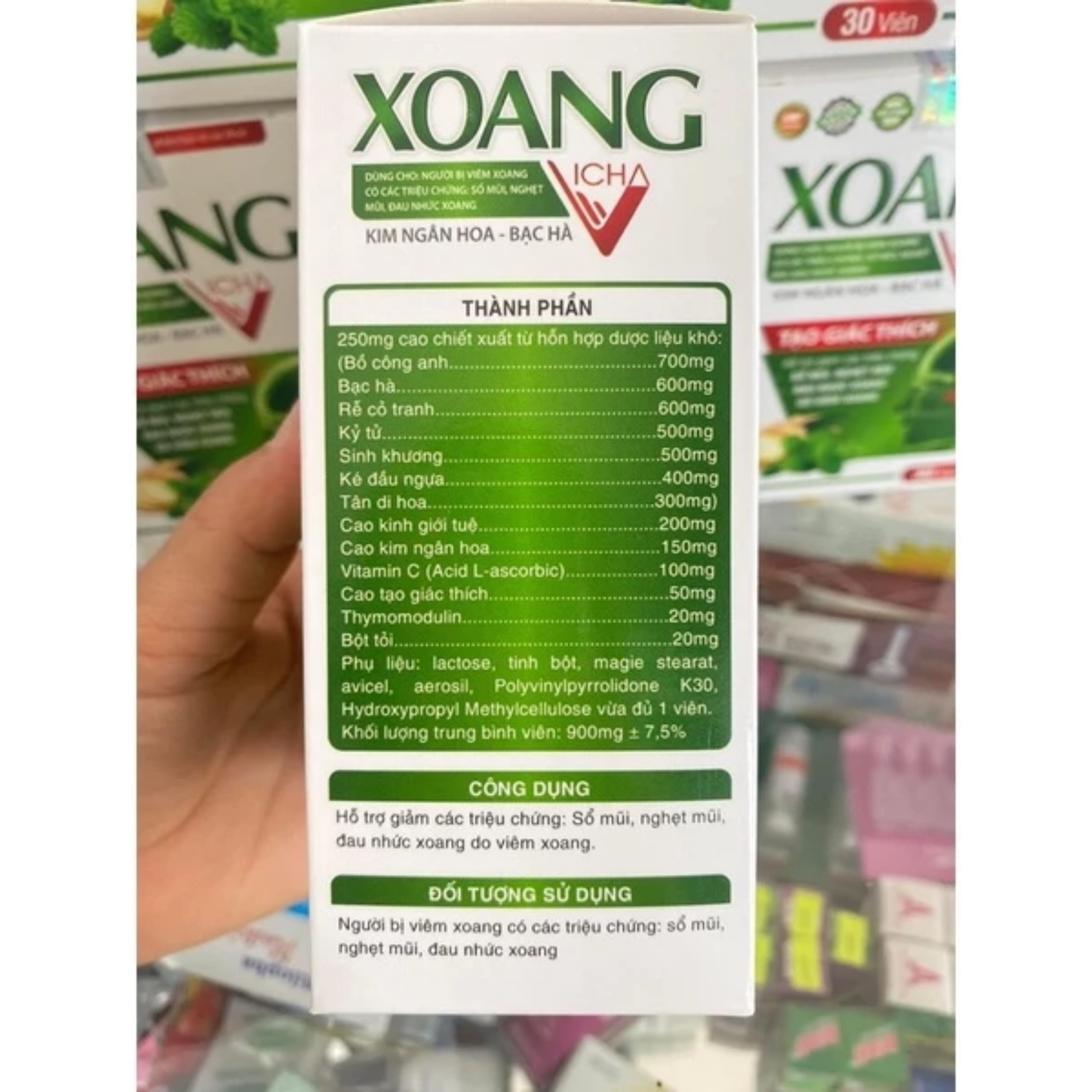 Xoang vicha hỗ trợ giảm đau nhức mũi, nghẹt mũi, đau nhức xoang