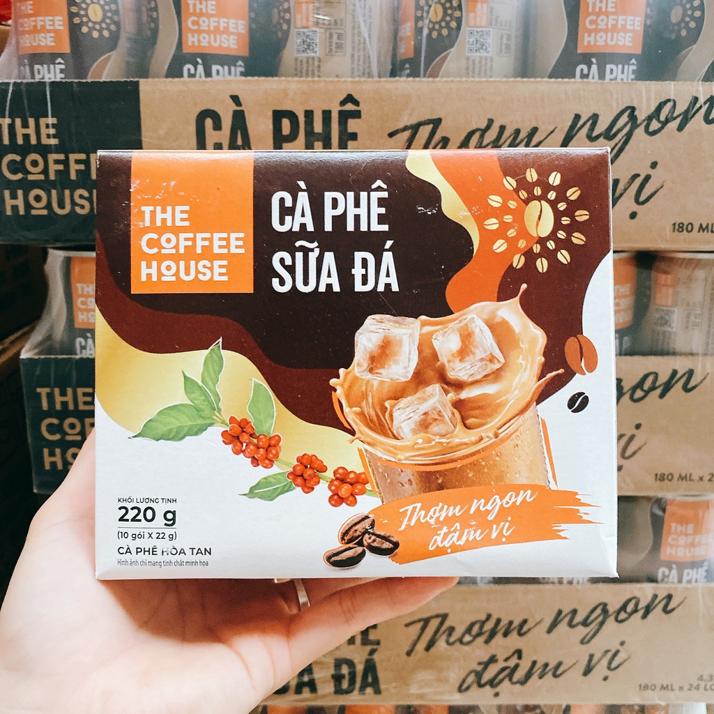 Cà phê sữa đá the coffee house hòa tan 3in1 - hộp 10 gói x 220gr