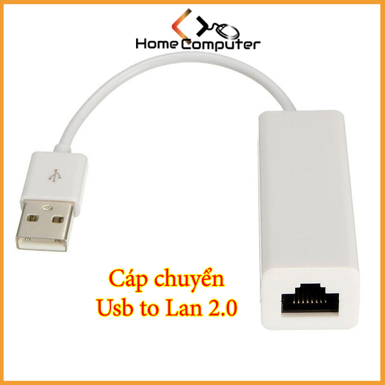 Cáp chuyển đổi usb ra lan, từ cổng usb ra cổng mạng.Bảo hành 6 tháng.Home Computer