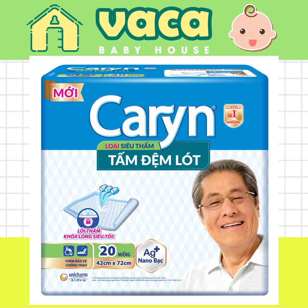 Tấm đệm lót siêu thấm caryn 20 miếng khổ 42x70