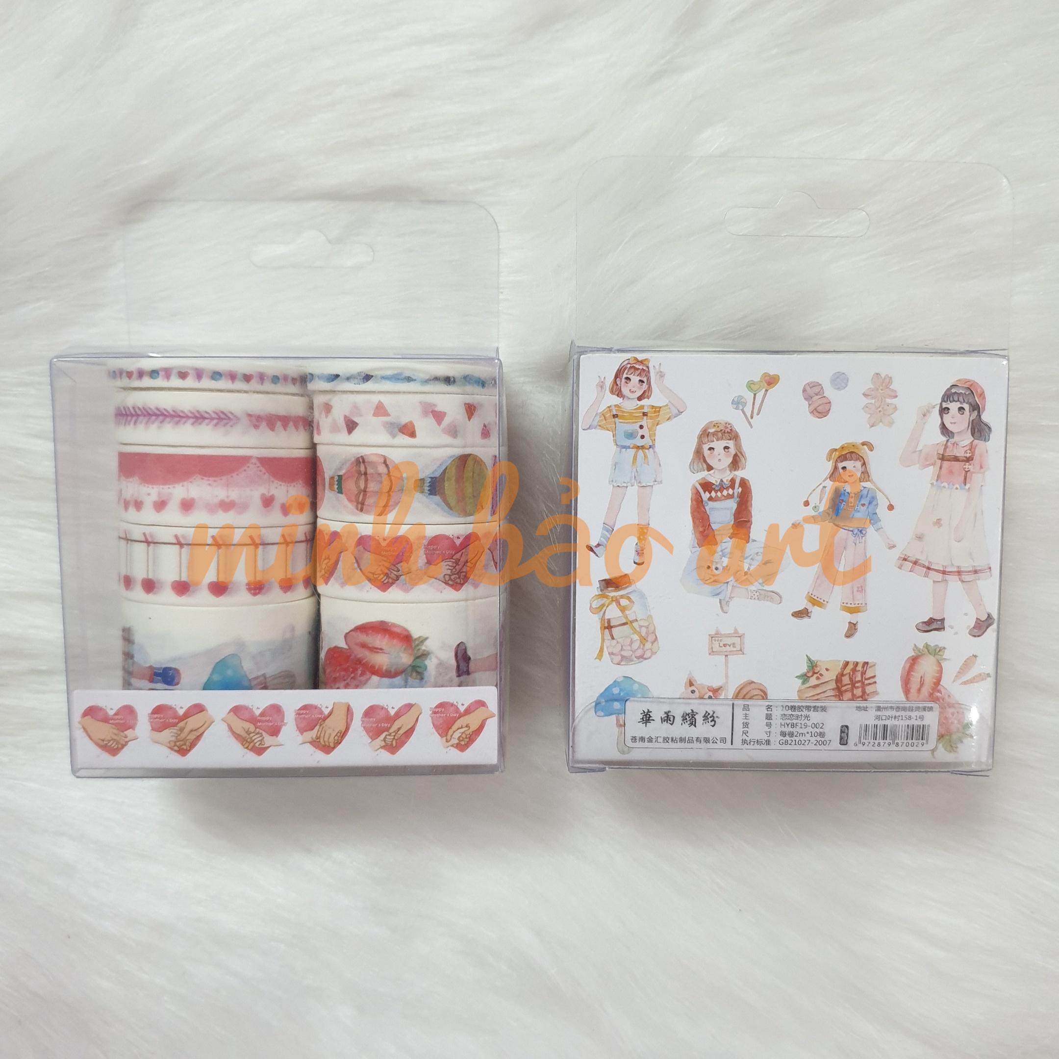 [HCM]BỘ 10 CUỘN BĂNG KEO TRANG TRÍ WASHI TAPE NHIỀU SIZE