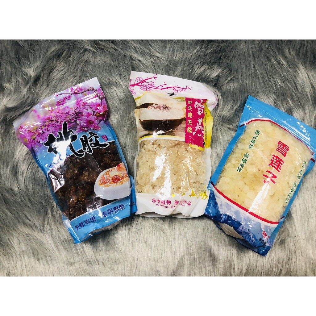 Set nhựa đào tuyết yến bồ mễ -300gr - tặng 100gr táo đỏ nguyên liệu nấu chè dưỡng nhan