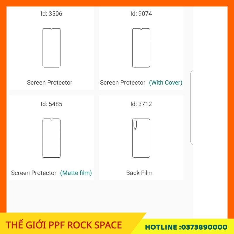 Dán màn hình PPF Samsung Galaxy A90 5G ( Có Mặt trước, Mặt Sau, Full bộ theo lựa chọn) Rock Space