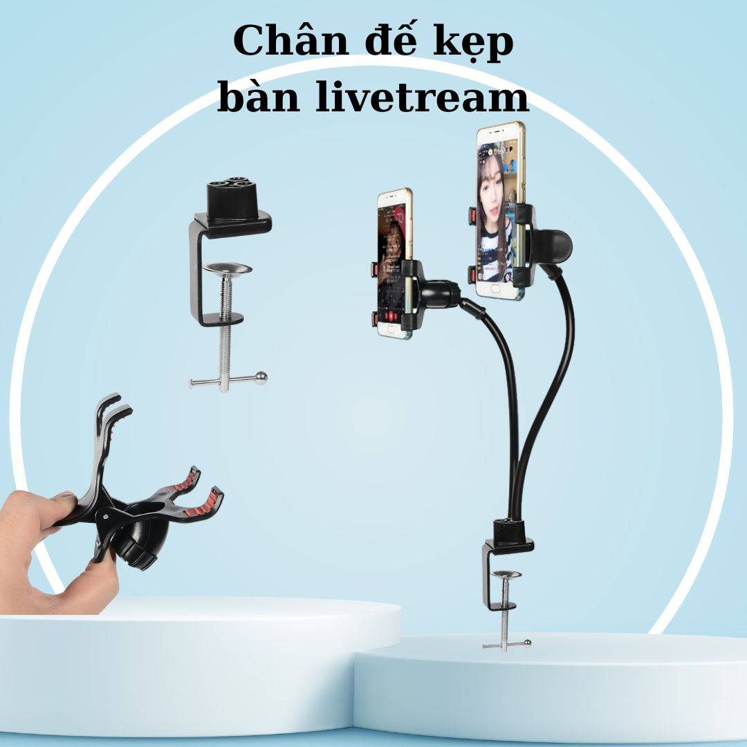 Chân đế điện thoại livestream - Có thể điều khiển góc độ - Tương thích với mọi điện thoại - Có quà tặng