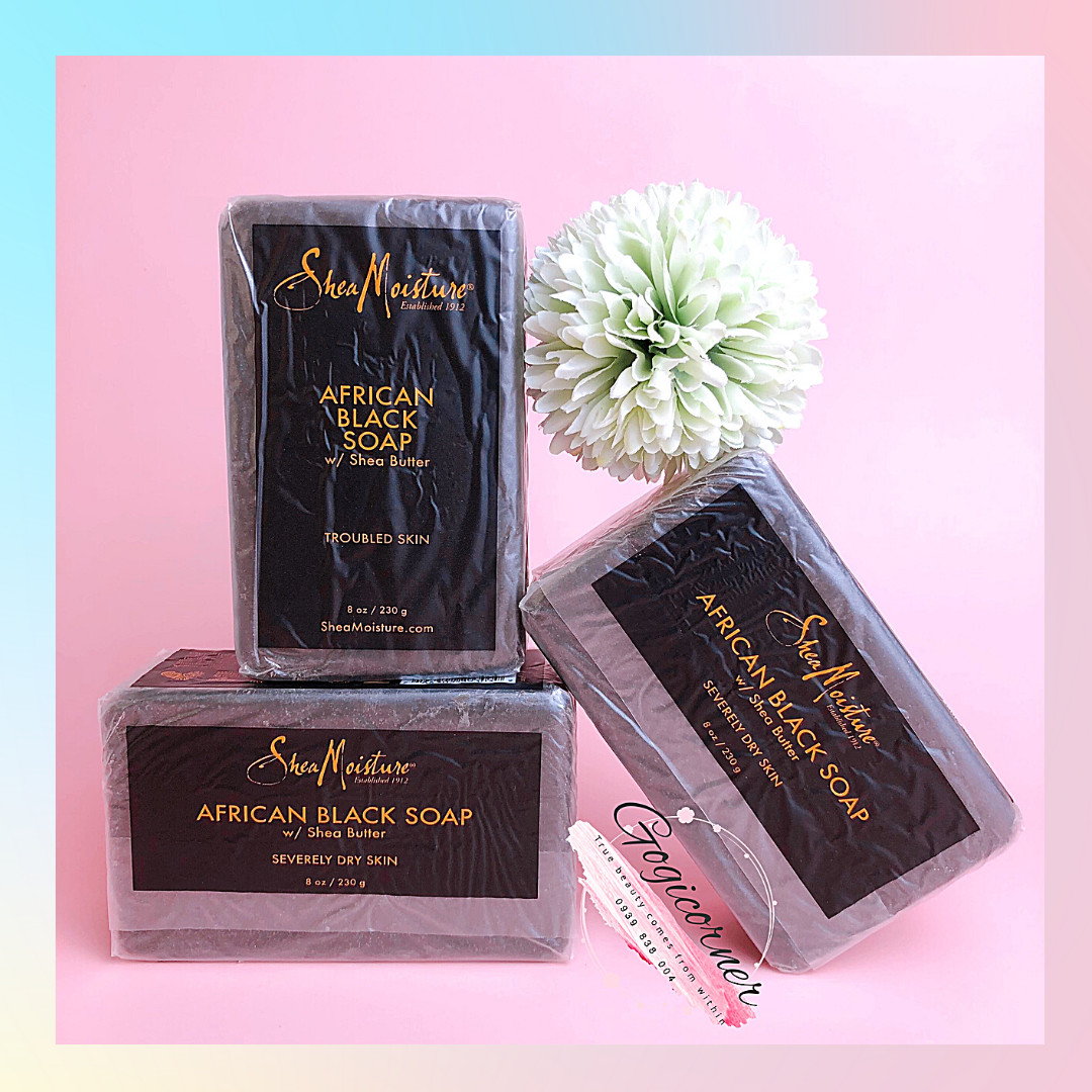Xà bông ngăn ngừa mụn lưng black soap africa shea moisture 230gr