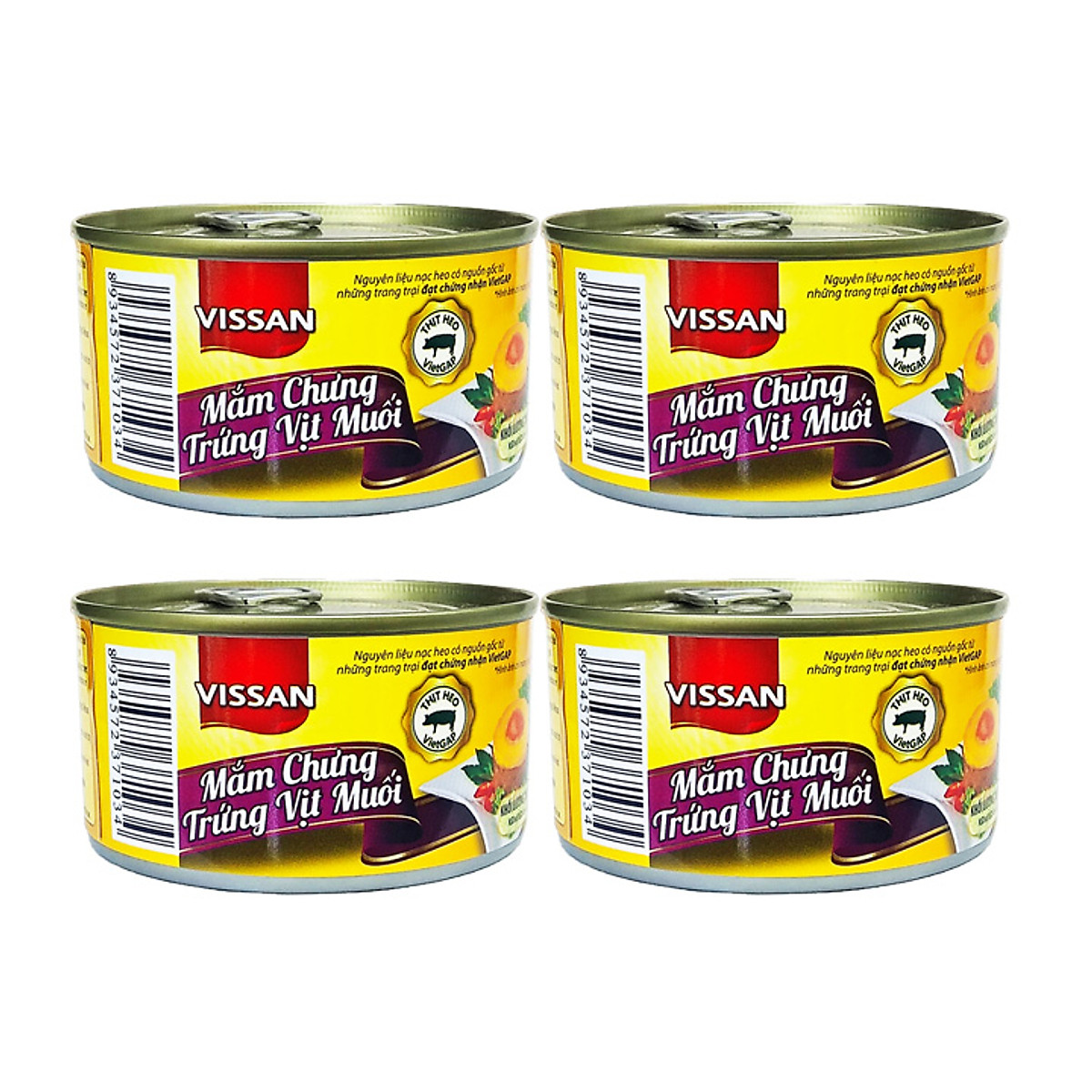 Combo 4 mắm chưng trứng vịt muối vissan hộp 200g
