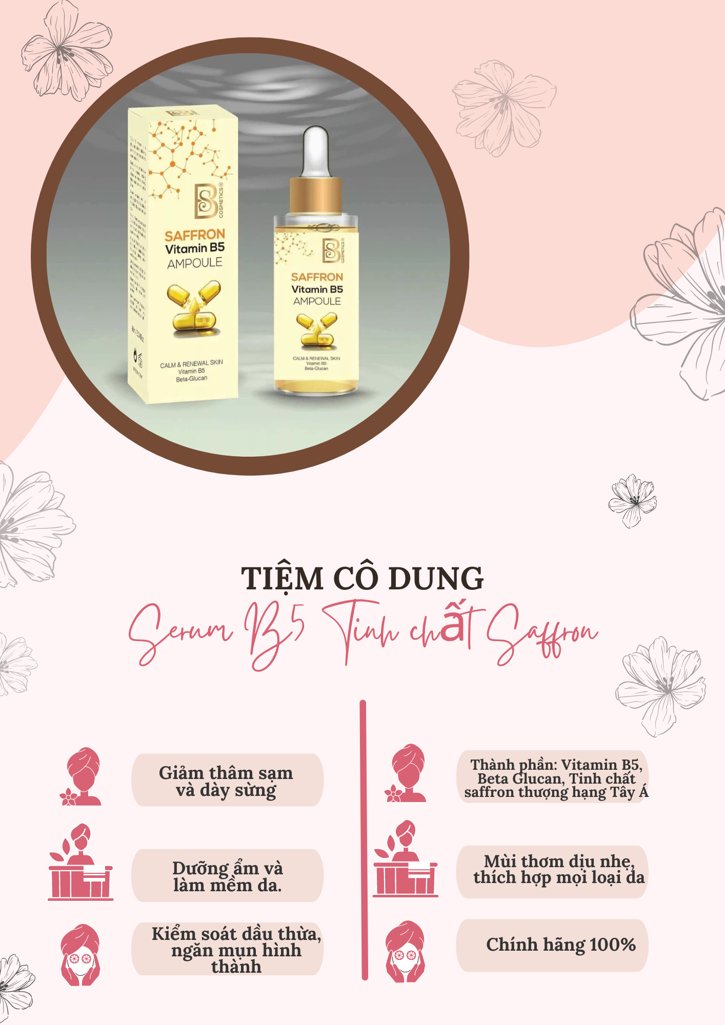 Serum vitamin b5 saffron - hàng chính hãng
