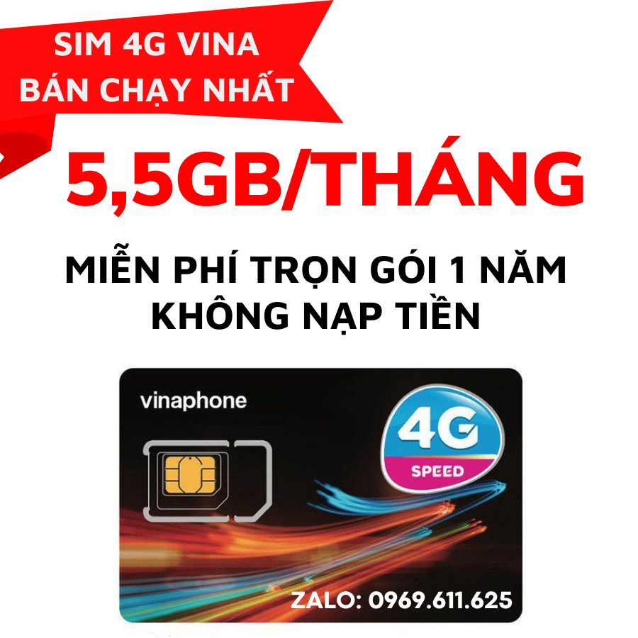 Sim 4G Vinaphone trọn gói 1 năm - D500 , TD49 , THAGA70