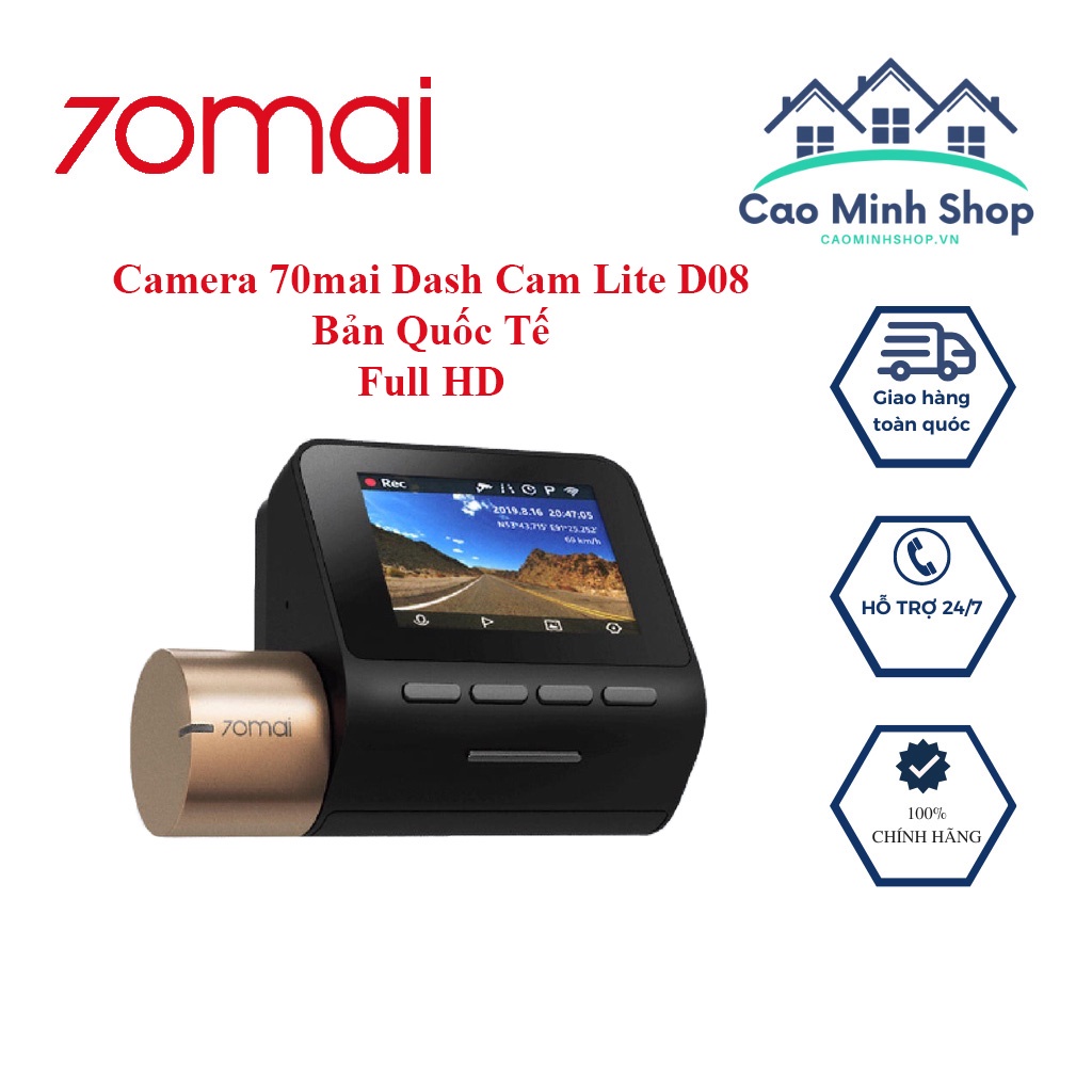 Camera hành trình 70mai Dash Cam Lite D08 full hd, kết nối app