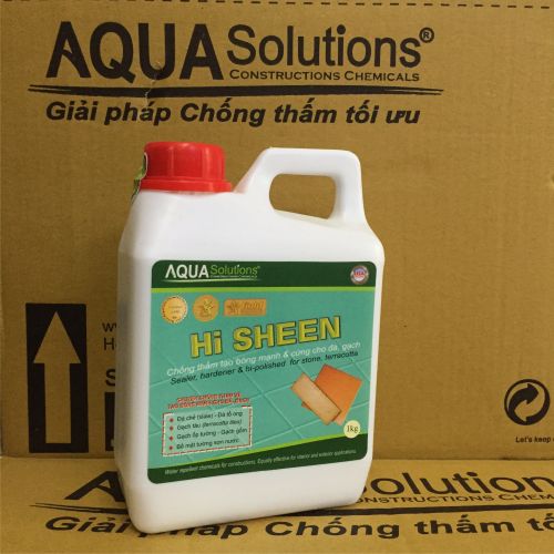 Chống thấm tạo bóng đá tự nhiên Hi SHEEN - bình 1kg | keo Chống thấm tạo bóng tường đá nhám, chất Chống thấm tạo bóng tường gạch đỏ