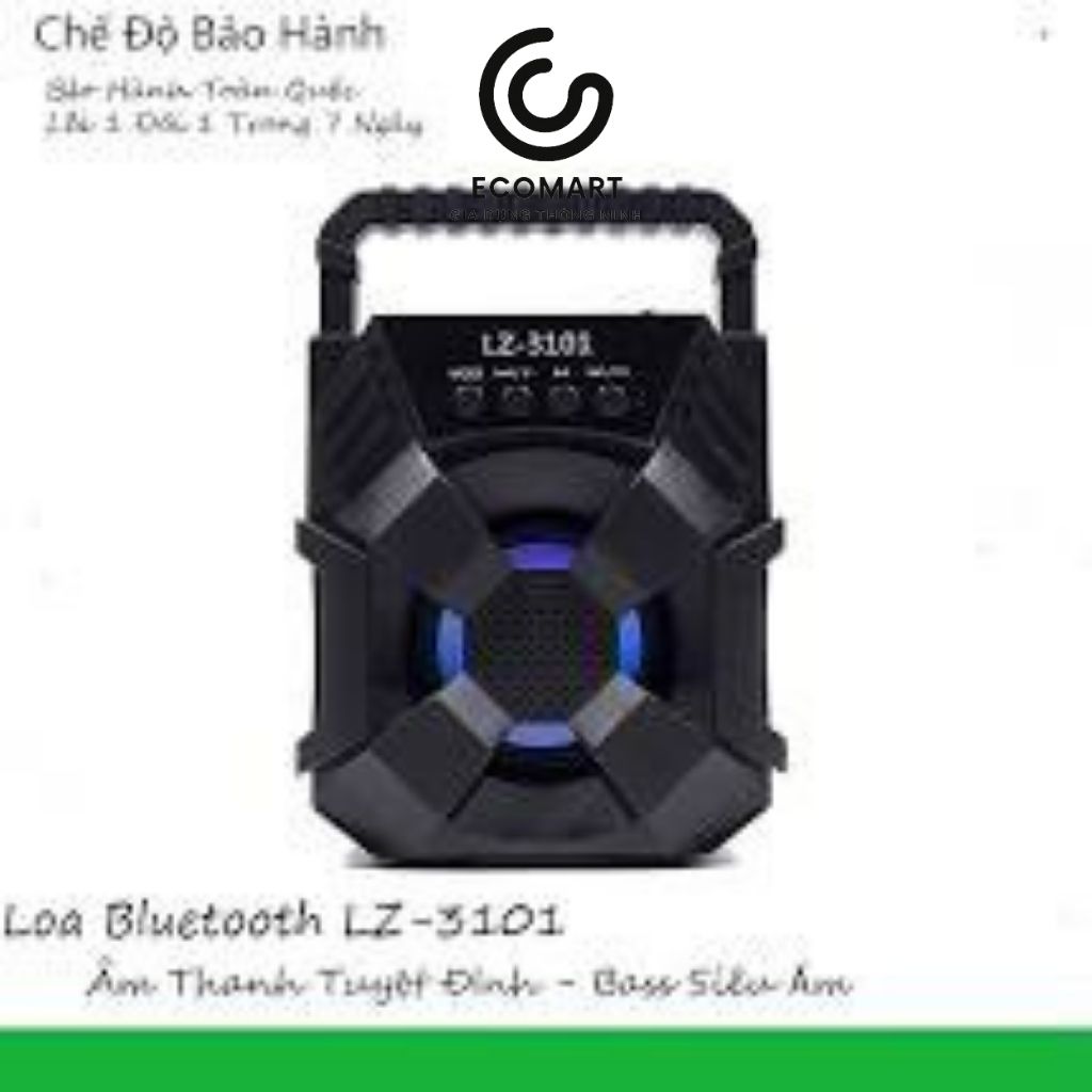 Loa bluetooth mini xách tay lz-3103, đen led 7 màu, âm thanh chất lượng hỗ trợ cắm thẻ nhớ và usb