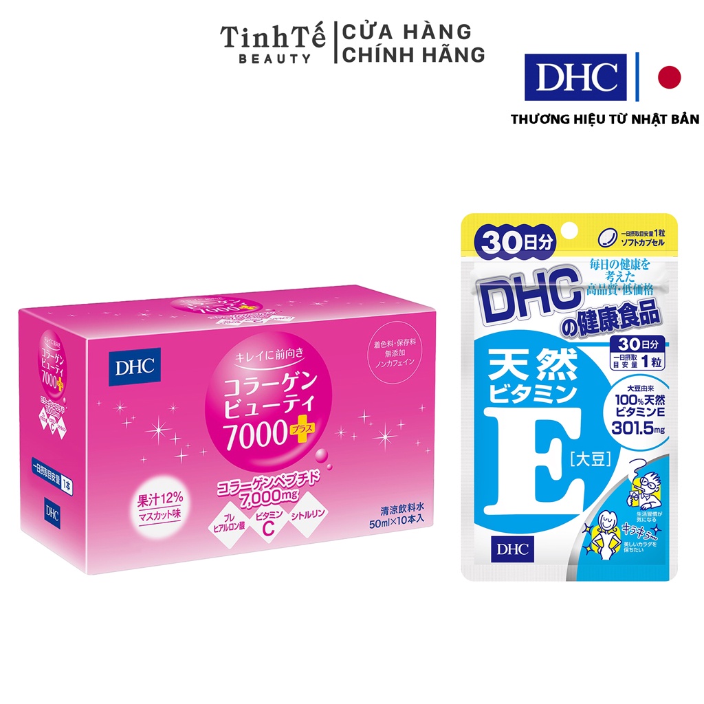 Combo mềm mịn da DHC Vitamin E 30 ngày và 1 hộp collagen nước