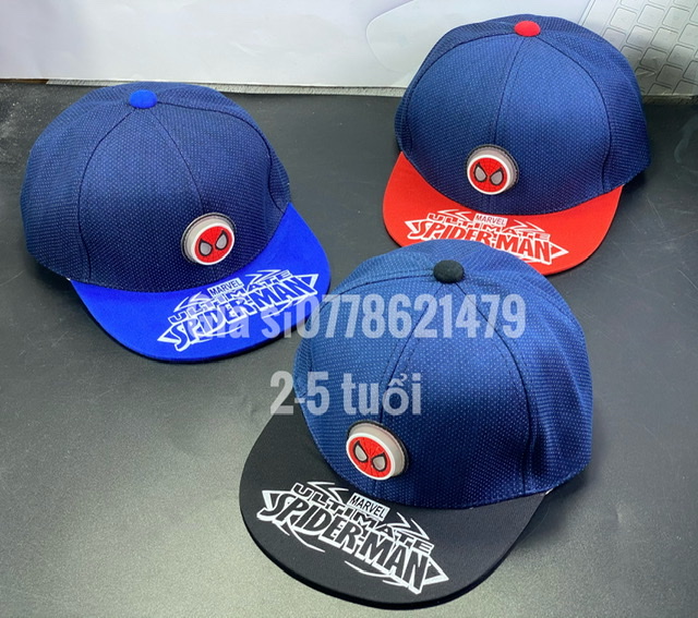 Nón snapback trẻ em 2 tuổi đến 5 tuổi - mũ hiphop logo nhện 3d danh cho bé trai