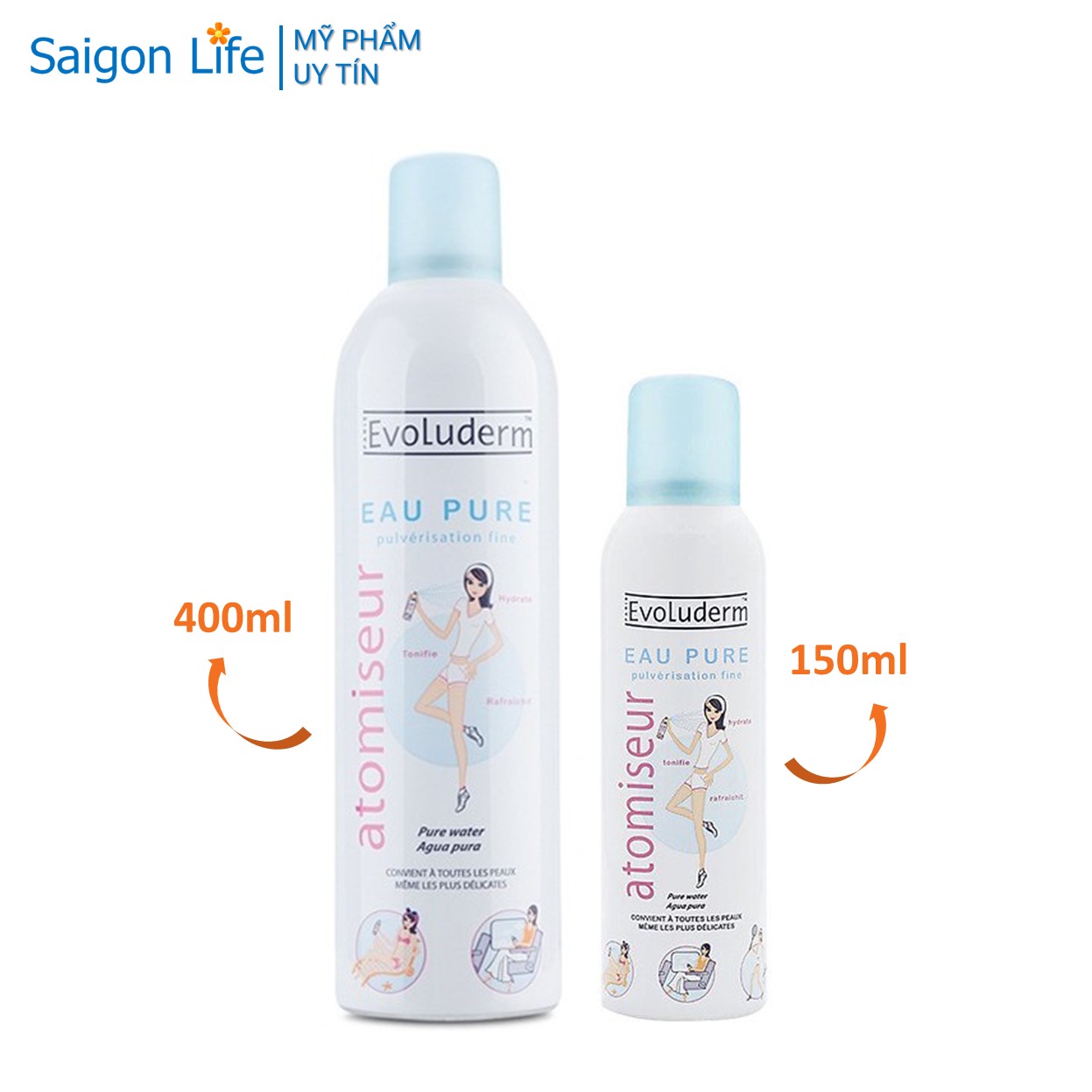 Xịt Khoáng Cấp Ẩm Evoluderm Atomiseur Eau Pure