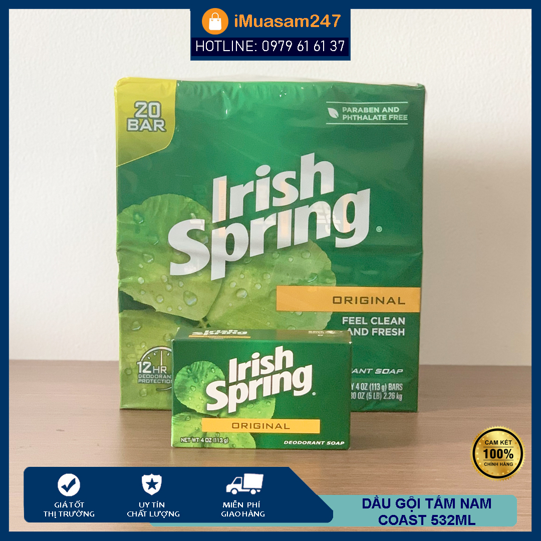 Xà bông cục Irish Spring Original Deodorant Soap diệt khuẩn hương thơm tươi mát