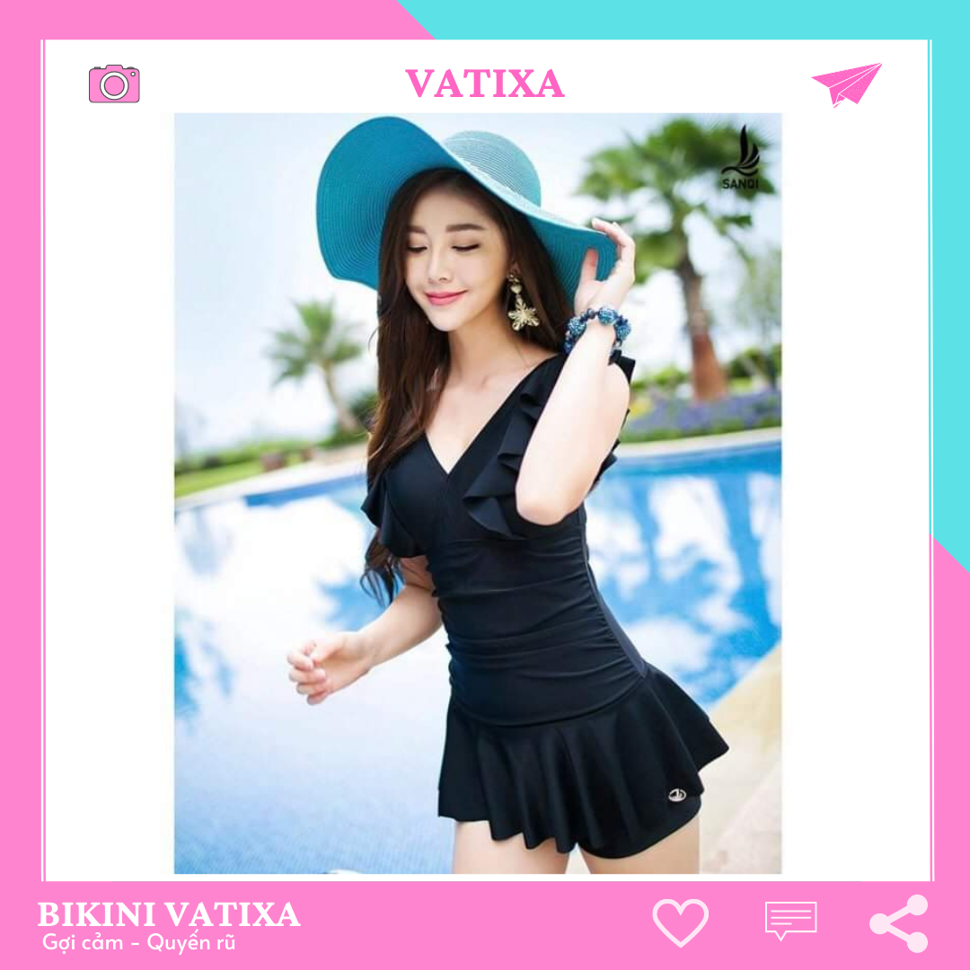 Bikini nữ đồ bơi liền thân kiểu váy kín đáo vatixa bkn29
