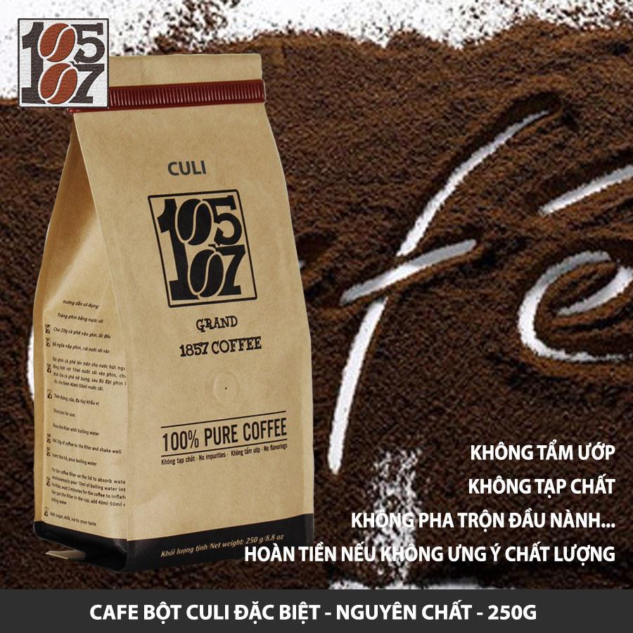 Cà phê rang xay mộc nguyên chất CULI thượng hạng thành phần 100% CULI với hạt tuyển chọn vị đậm đà không pha trộn - Gói 250G- THE 1857 COFFEE