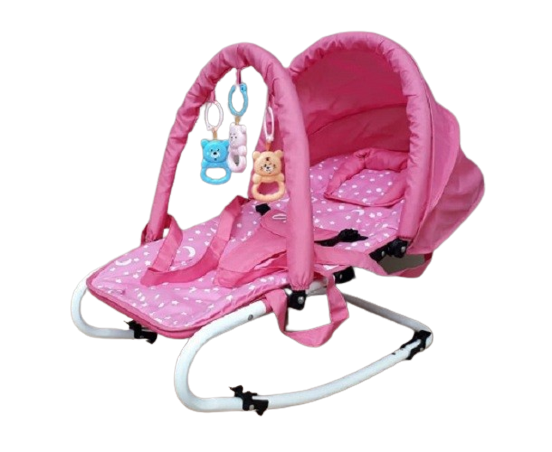 Ghế rung cao cấp ăn bột cho bé - Có bảo hiểm + đồ chơi + mái che + điều chỉnh nằm ngồi