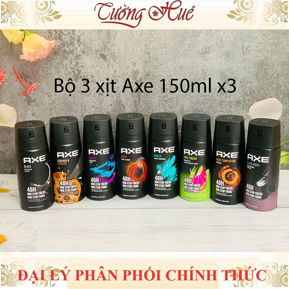 Bộ 3 Xịt Khử Mùi Axe Bodyspray Mùi Ngẫu Nhiên - 150mlx3