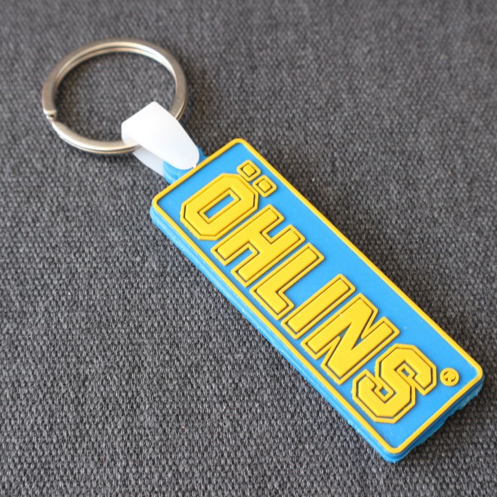 Móc khóa xe máy, móc khoá balo, móc khoá túi kéo mẫu chữ  LOGO OHL chữ nỗi cao cấp (nền xanh dương)