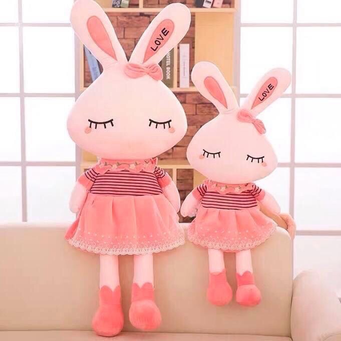Gấu bông thỏ mặc váy màu hồng đủ loại kích thước