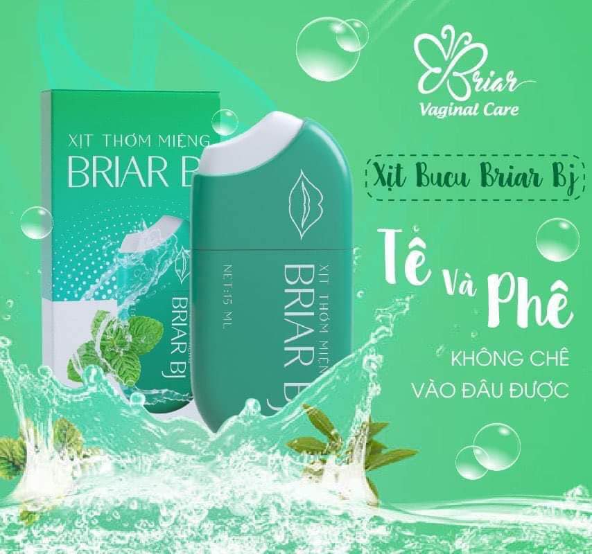 [FREESHIP] Combo 2 chai xịt thơm miệng briar bj hương bạc hà 30ml hàng chính hãng power queen cho cuộc yêu viên mãn