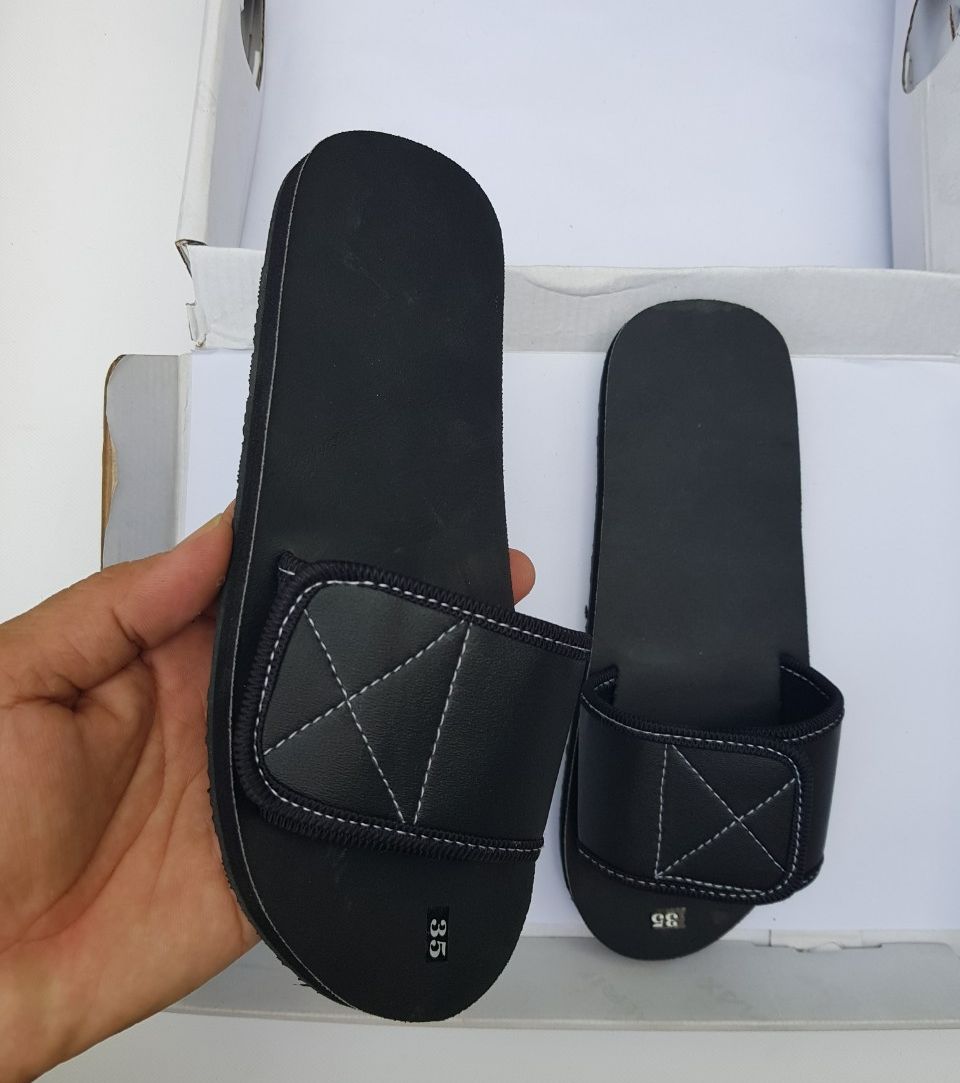 Dép quai ngang đen nam nữ thới giới dép sandal size từ 34 nữ đến 43 nam