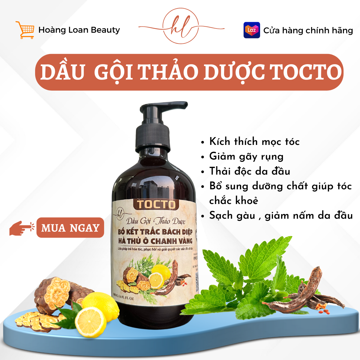 Dầu gội thảo dược TOCTO chăm sóc da đầu gàu và tóc hư tổn
