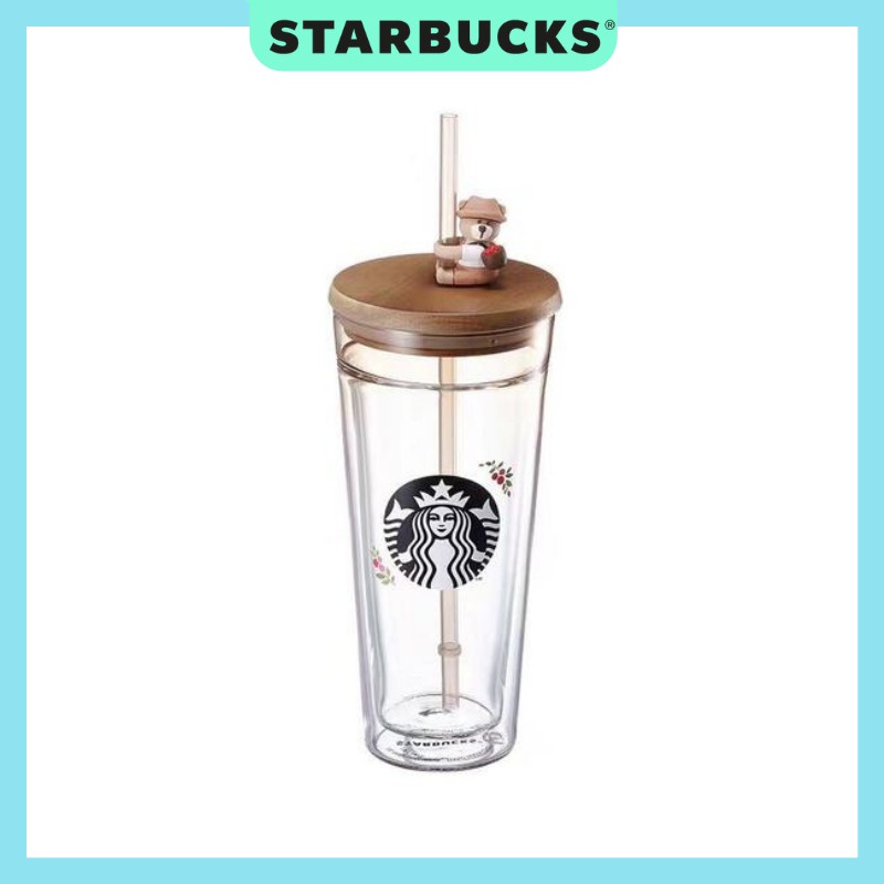 Ly thủy tinh STARBUCKS 2 lớp trong suốt Korea Autumn / Dung tích 590ml