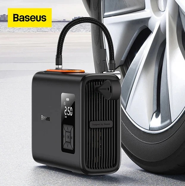 Máy bơm lốp xe hơi ôtô Baseus Energy Mega Inflator Wireless Intelligent Air Pump và Baseus SuperMini Pro