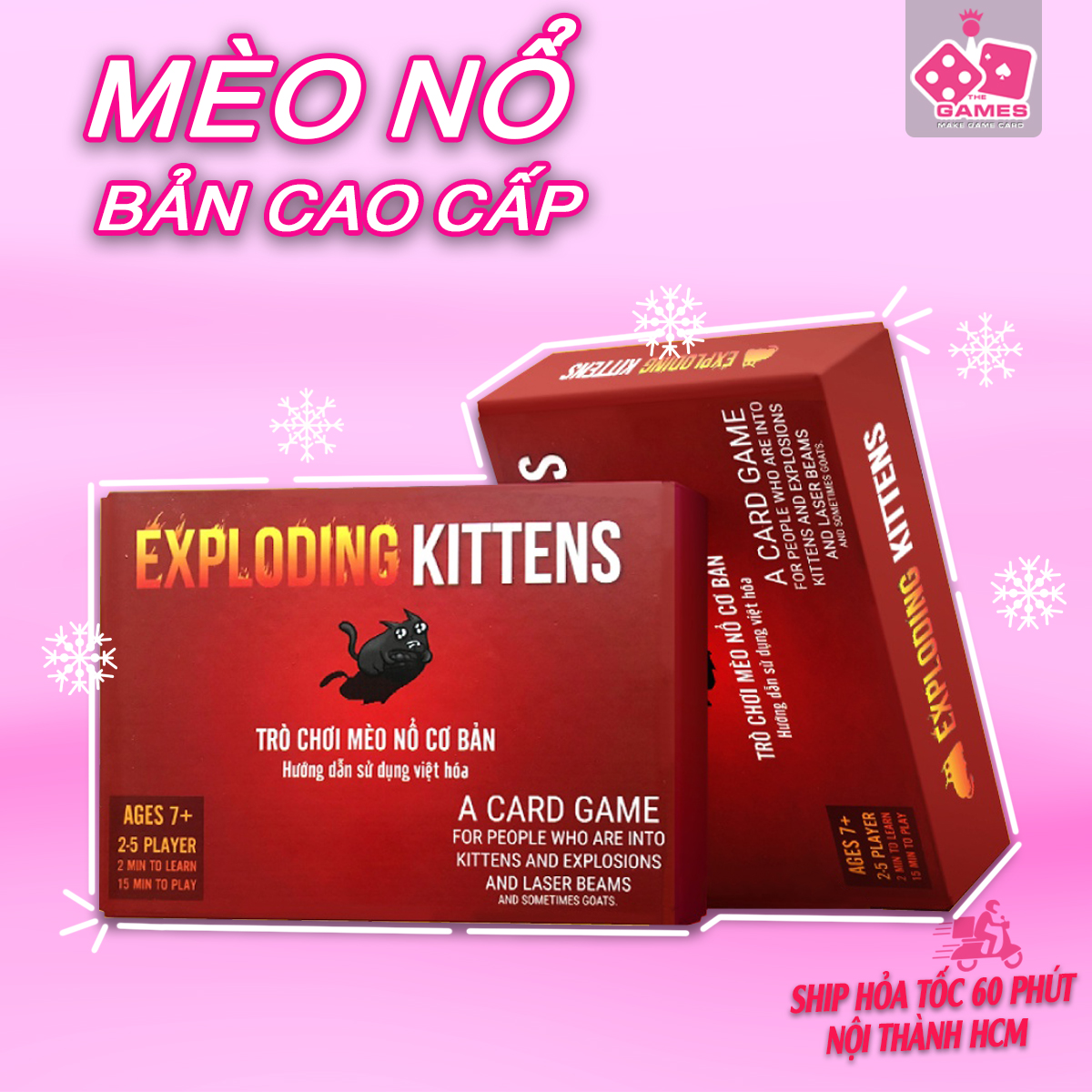 Bài Mèo Nổ việt hóa Exploding Kittens phiên bản hộp đỏ cao cấp