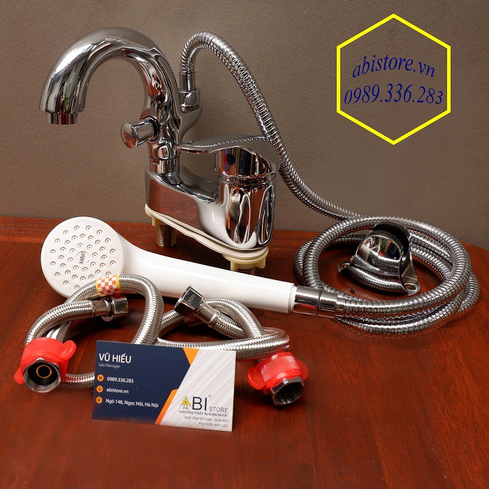 Bộ Sen Tắm Liền Vòi Lavabo Kèm Dây Bát Sen Karat Giá Rẻ Hà Nội ( Củ Vòi Lavabo Chậu Rửa Mặt Kèm Sen Tắm Bảo Hành 6 Tháng )