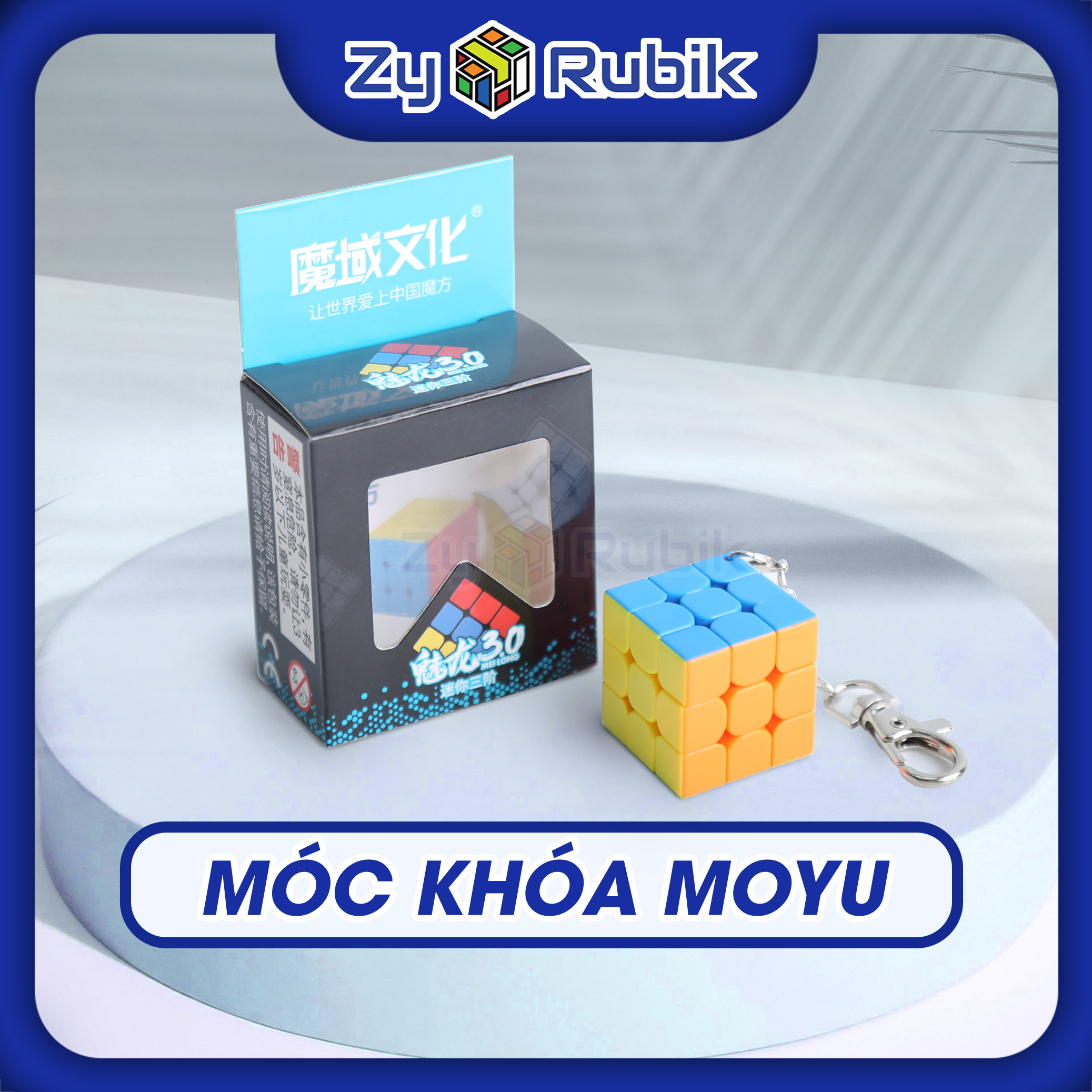 Móc khóa hình rubik 3x3 moyu stickerless - đồ chơi trang trí- đồ chơi trí tuệ - zyo rubik