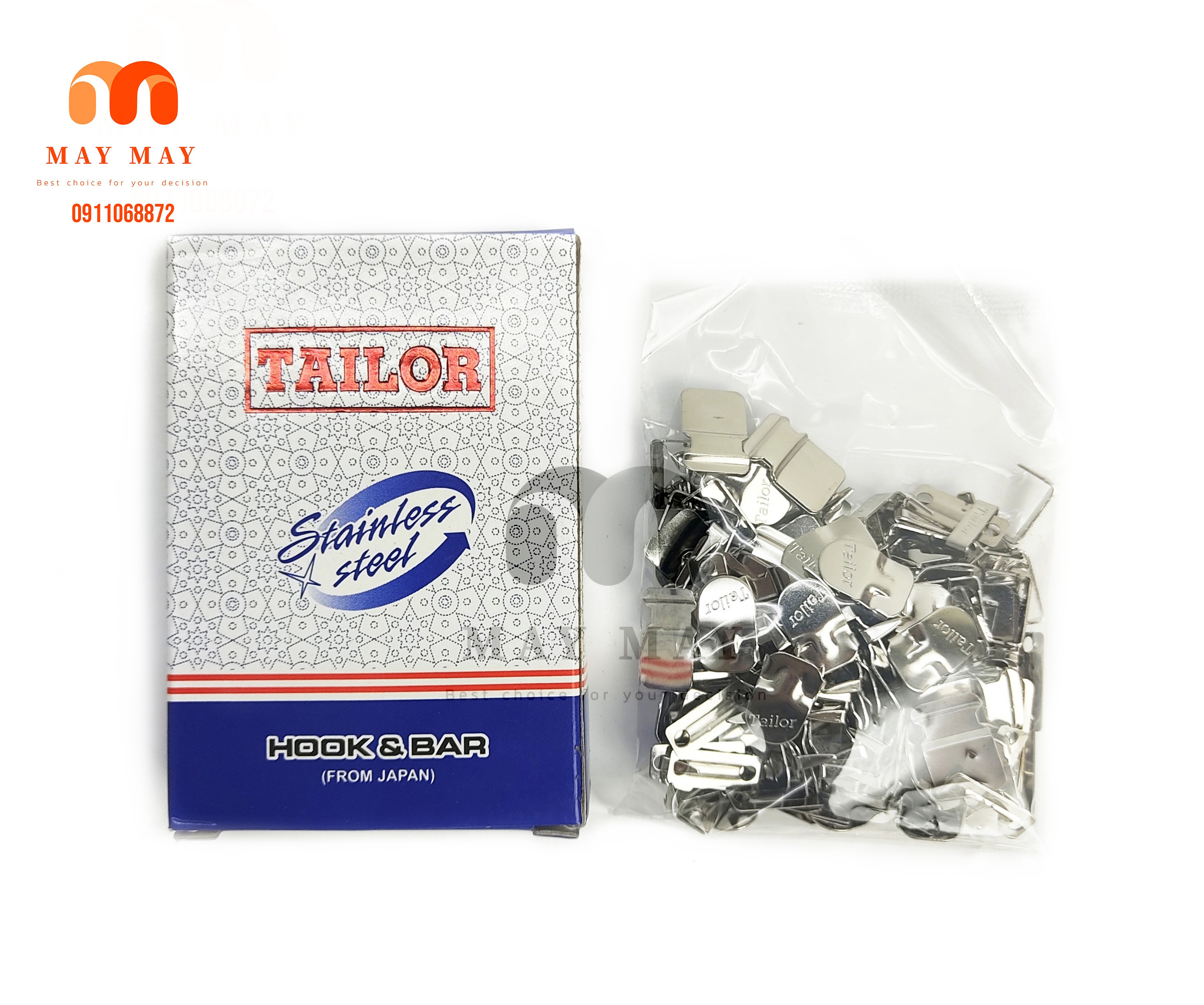 Móc đóng quần tây TAILOR hộp 50 bộ móc đóng không gỉ