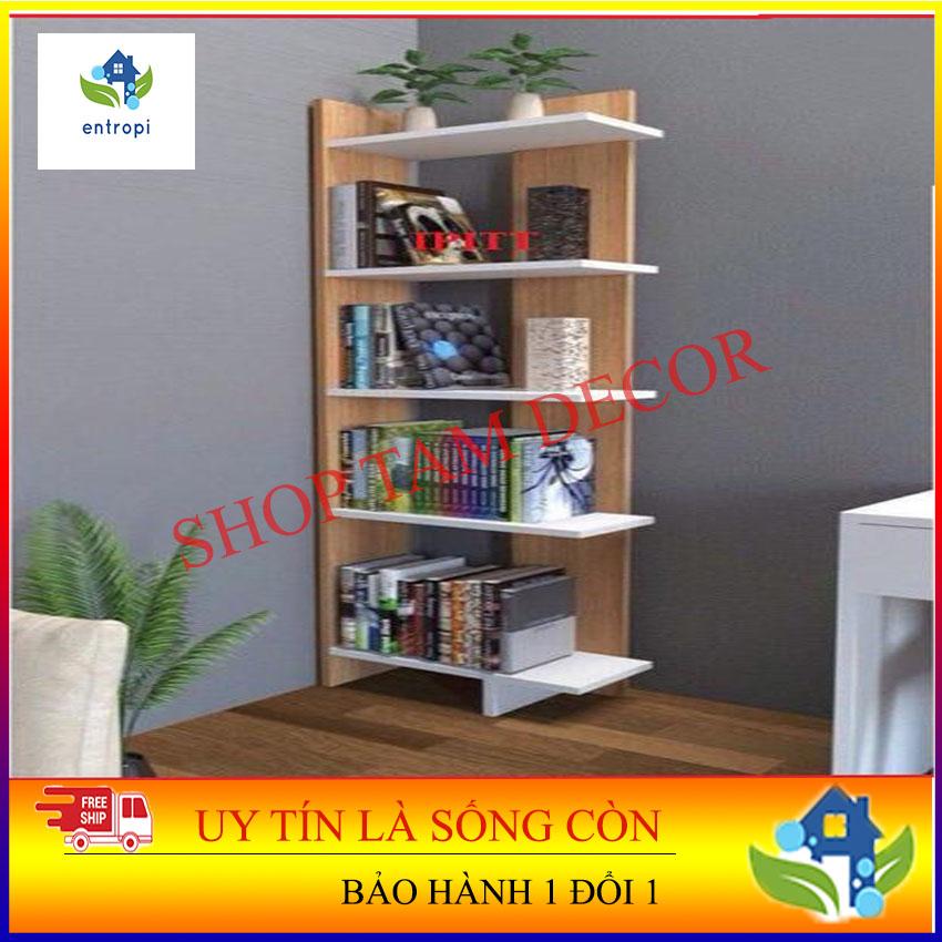 (HÀNG LOẠI 1) Kệ để đồ bằng gỗ góc tường, kệ trang trí, kệ sách bằng gỗ 5 tầng, kệ để mỹ phẩm, túi xách spa cửa hàng